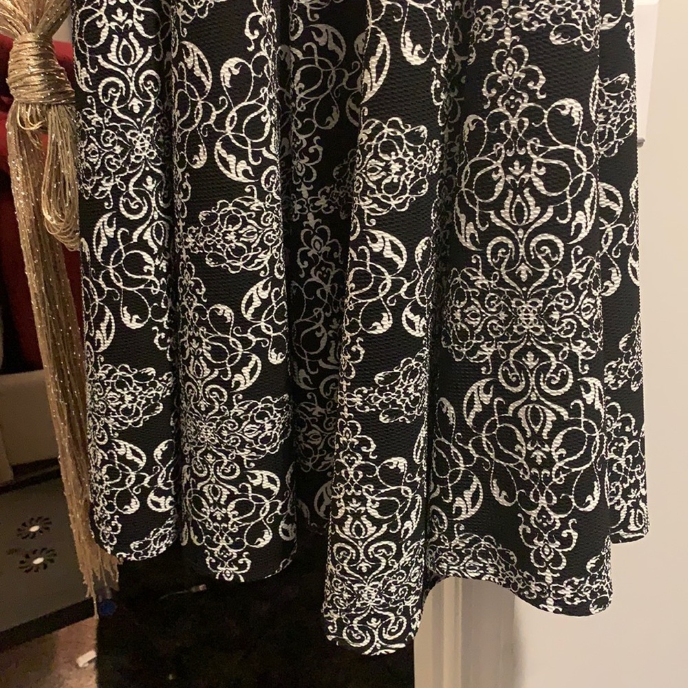 Plus sized A-line black and white dress